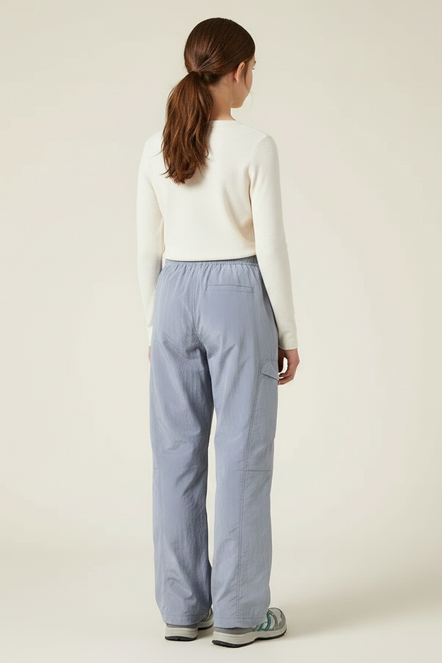 Pantalon Randonnée Gris Ample Nylon Enfant - Polyester - vue 2