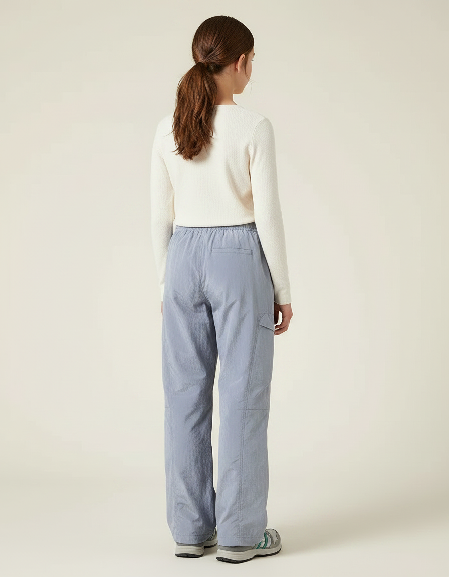 Pantalon Randonnée Gris Ample Nylon Enfant - Polyester - vue 2