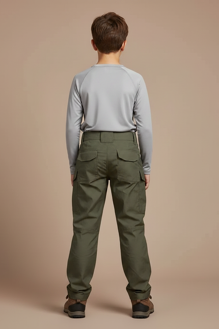 Pantalon Randonnée Kaki Cargo Gen3 Enfant Renforcé - Toile - vue 2