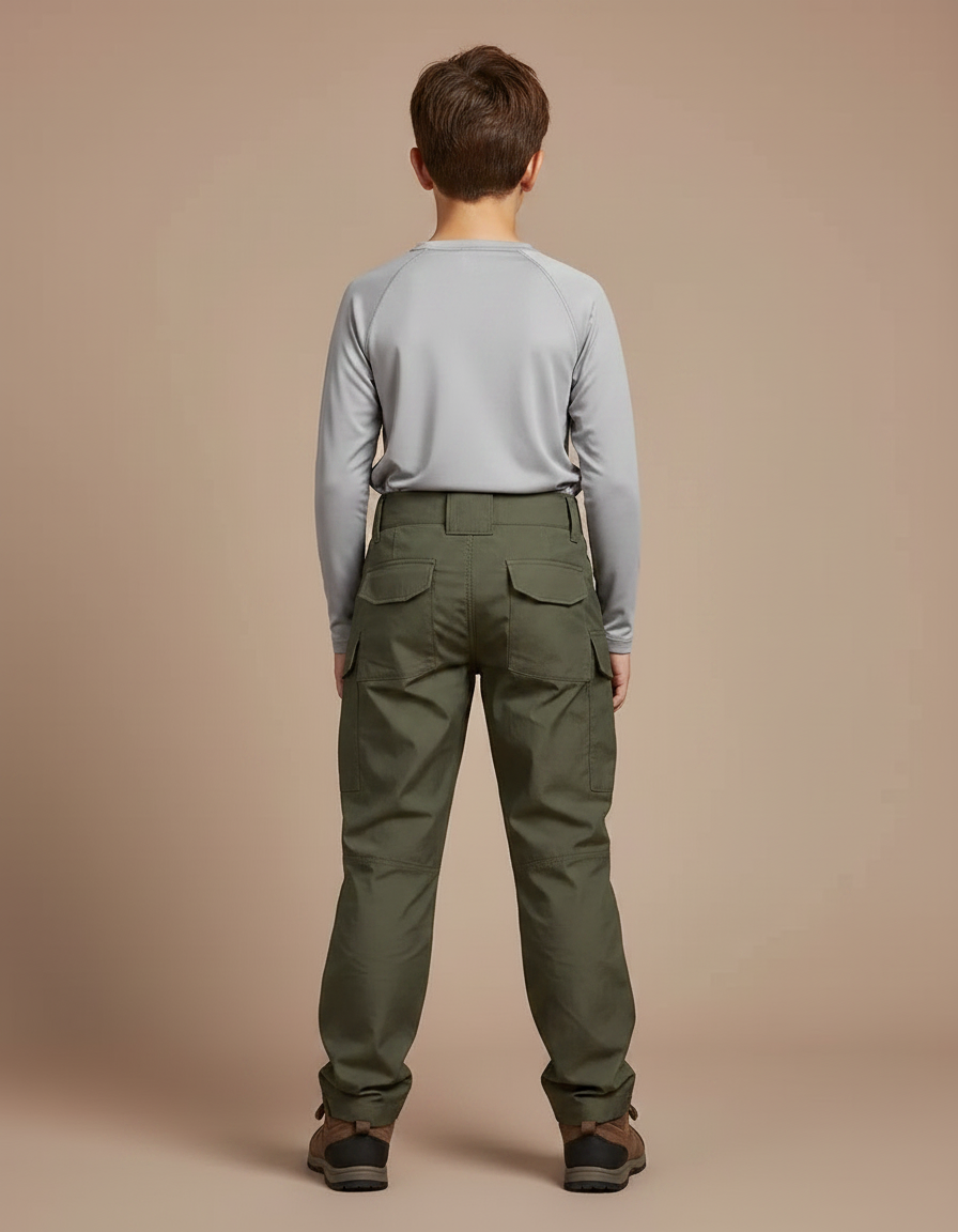 Pantalon Randonnée Kaki Cargo Gen3 Enfant Renforcé - Toile - vue 2