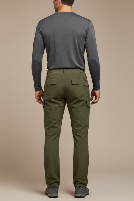 Pantalon Randonnée Kaki Homme Léger Stretch Cargo - Polyester - vue 2