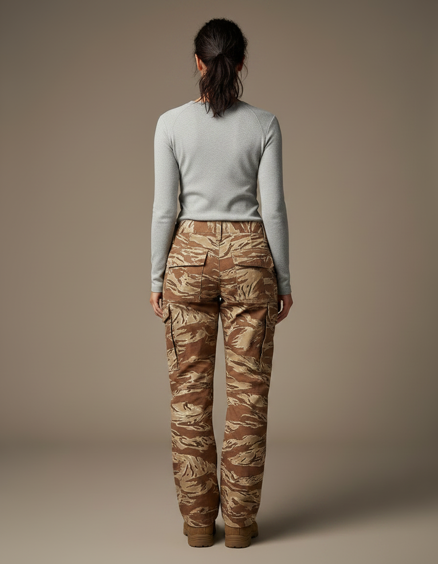 Pantalon Randonnée Camouflage Désert Femme Cargo Robuste - Imprimé Toile - vue 2
