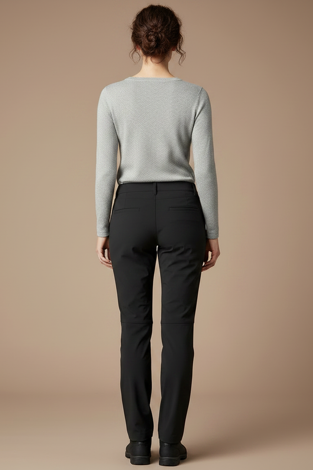 Pantalon Randonnée Noir Femme Stretch Coupe Droite - Polyester - vue 2