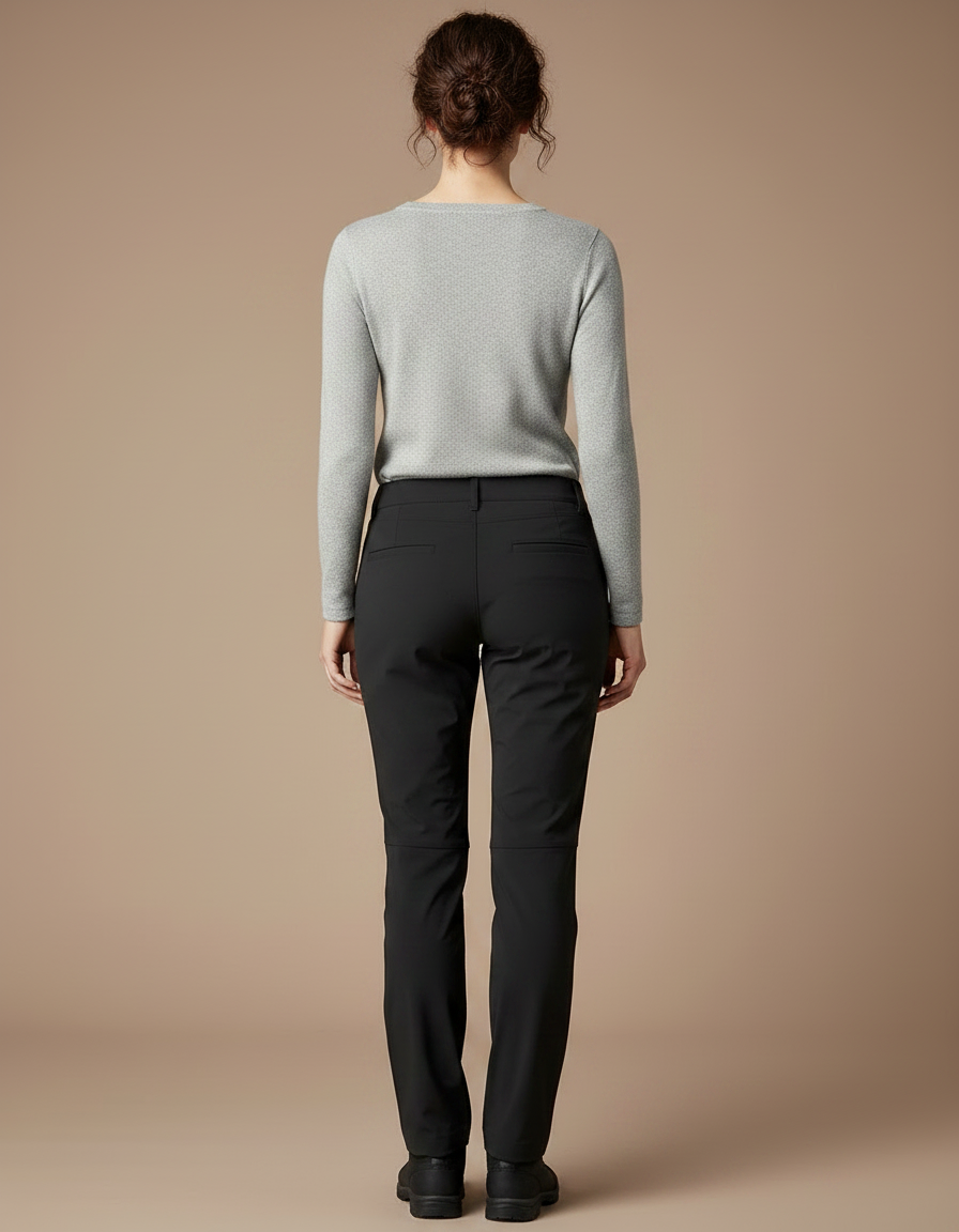 Pantalon Randonnée Noir Femme Stretch Coupe Droite - Polyester - vue 2