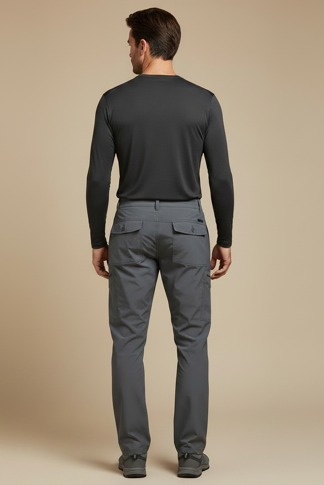 Pantalon Randonnée Gris Homme Cargo Confortable Léger - Polyester - vue 2
