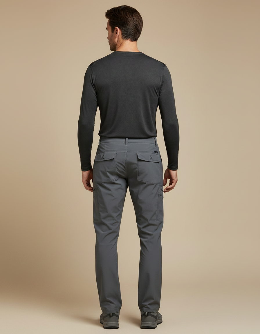 Pantalon Randonnée Gris Homme Cargo Confortable Léger - Polyester - vue 2