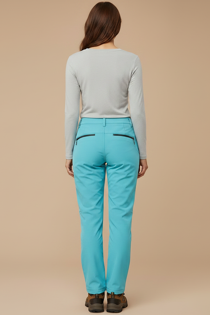 Pantalon Randonnée Femme Turquoise Doux Extensible Coupe-Vent - Bleu Polyester - vue 2