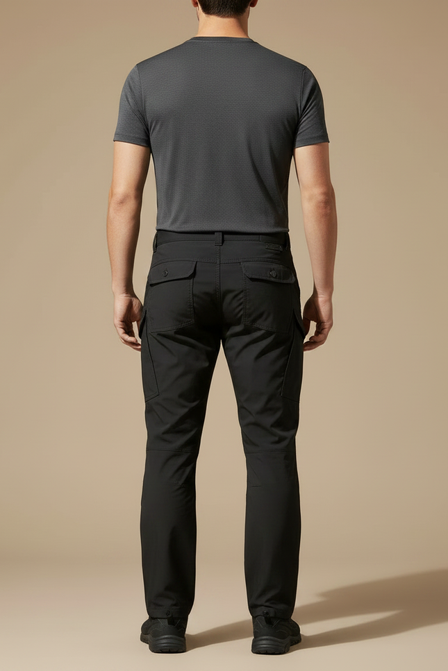 Pantalon Randonnée Noir Cargo Tactique Homme Robuste - Polyester - vue 2