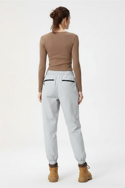 Pantalon Randonnée Ultra Léger Femme - Gris Polyester - vue 2