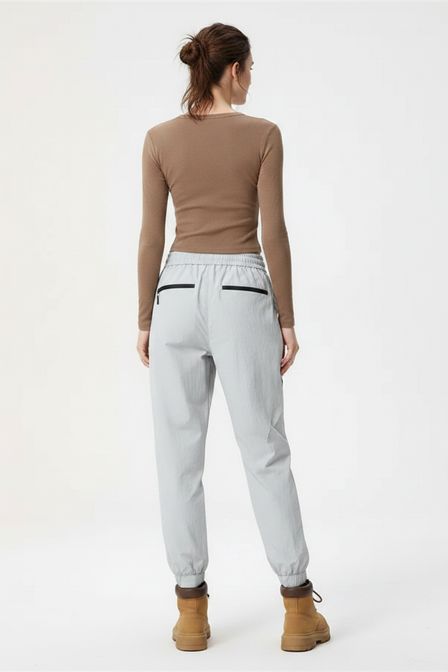 Pantalon Randonnée Ultra Léger Femme - Gris Polyester - vue 2
