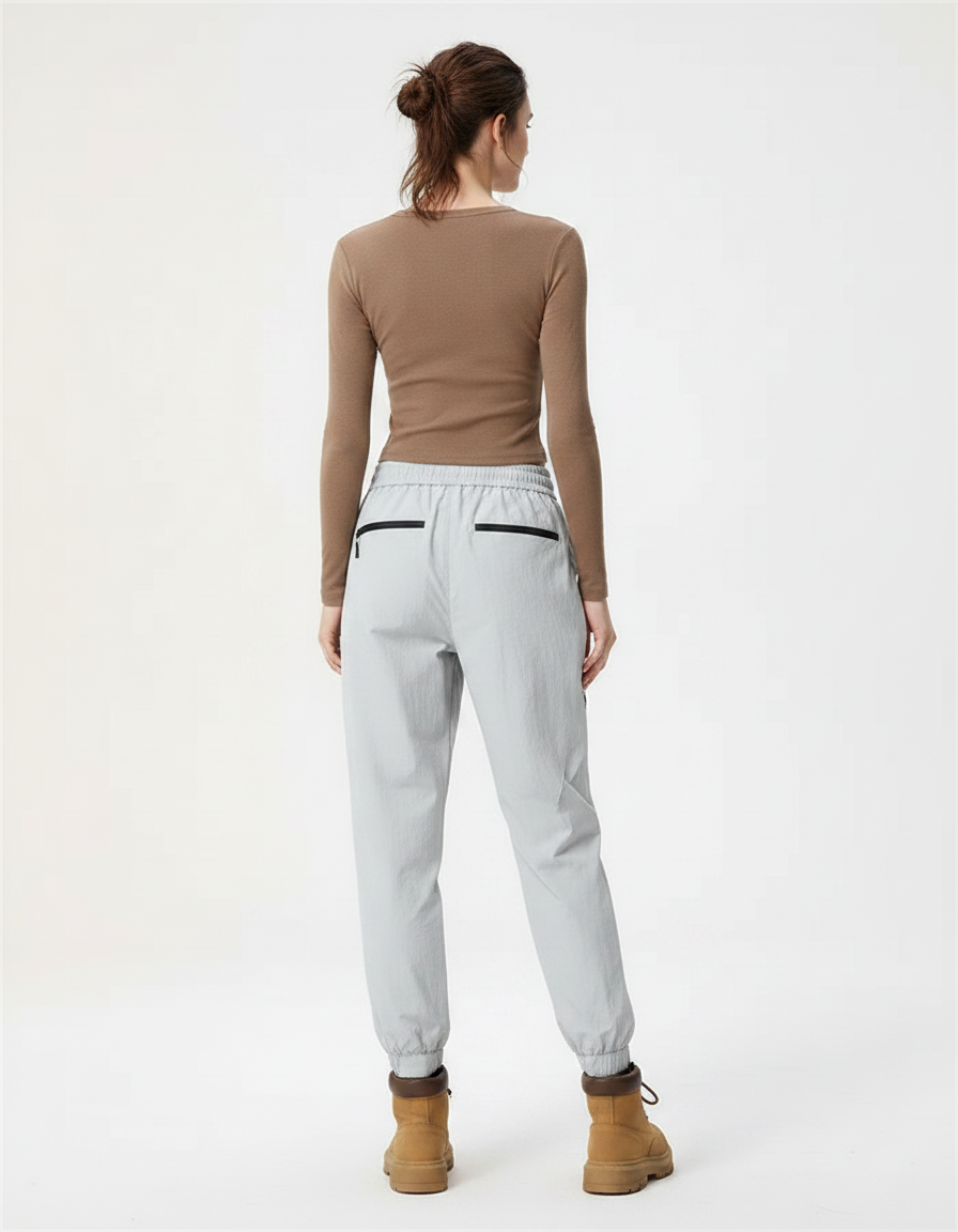 Pantalon Randonnée Ultra Léger Femme - Gris Polyester - vue 2
