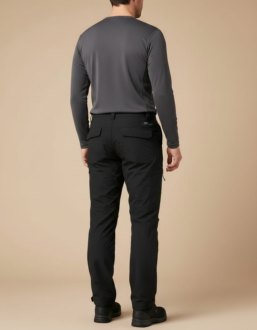 Pantalon Randonnée Noir Cargo Homme Thermique - Polyester - vue 2