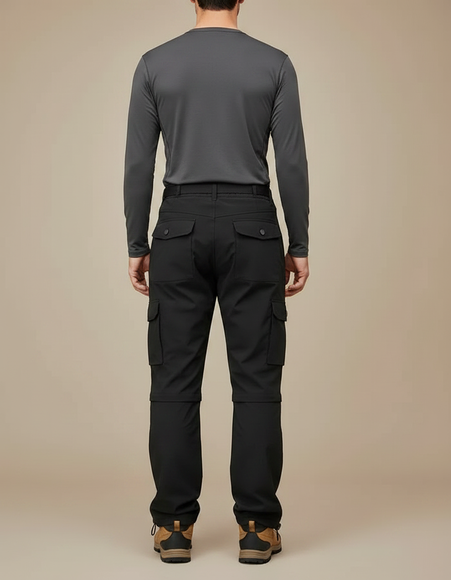 Pantalon Randonnée Noir Convertible Léger Cargo Homme - Polyester - vue 2