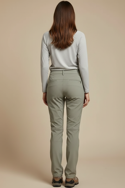 Pantalon Randonnée Kaki Stretch Respirant Femme - Polyester - vue 2