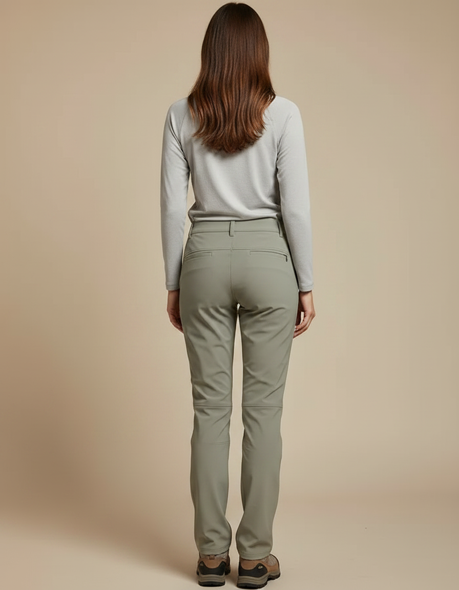 Pantalon Randonnée Kaki Stretch Respirant Femme - Polyester - vue 2
