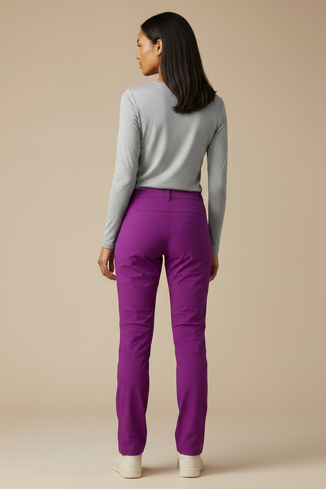 Pantalon Randonnée Violet Coupe Droite Léger Femme - Polyester - vue 2