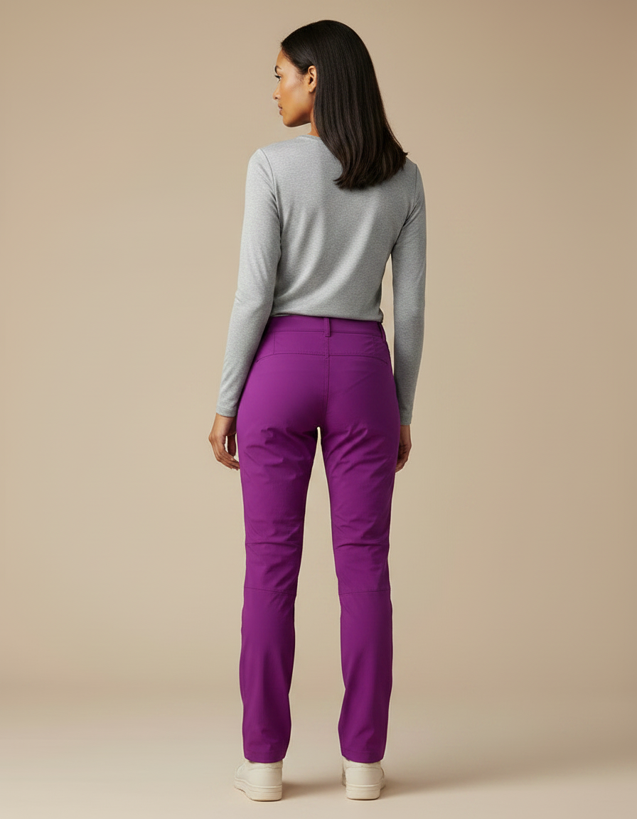 Pantalon Randonnée Violet Coupe Droite Léger Femme - Polyester - vue 2