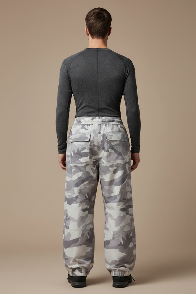 Pantalon Randonnée Camouflage Gris Ample Imperméable Homme - Imprimé Polyester - vue 2