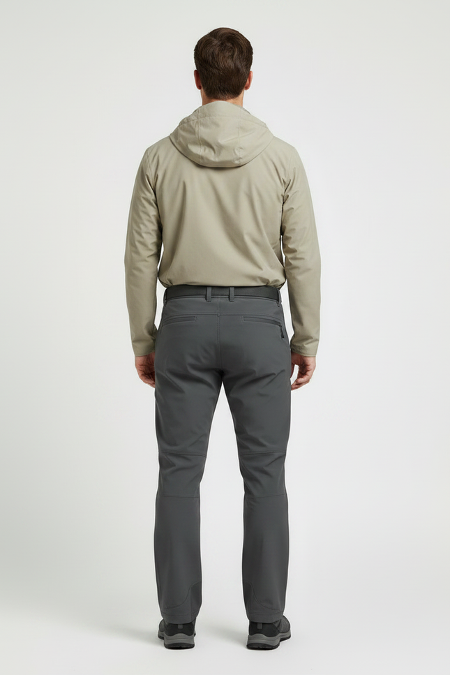 Pantalon Randonnée Gris Softshell Homme Coupe Droite - Polyester - vue 2
