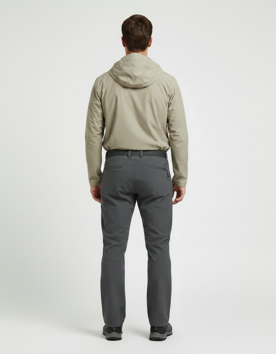 Pantalon Randonnée Gris Softshell Homme Coupe Droite - Polyester - vue 2