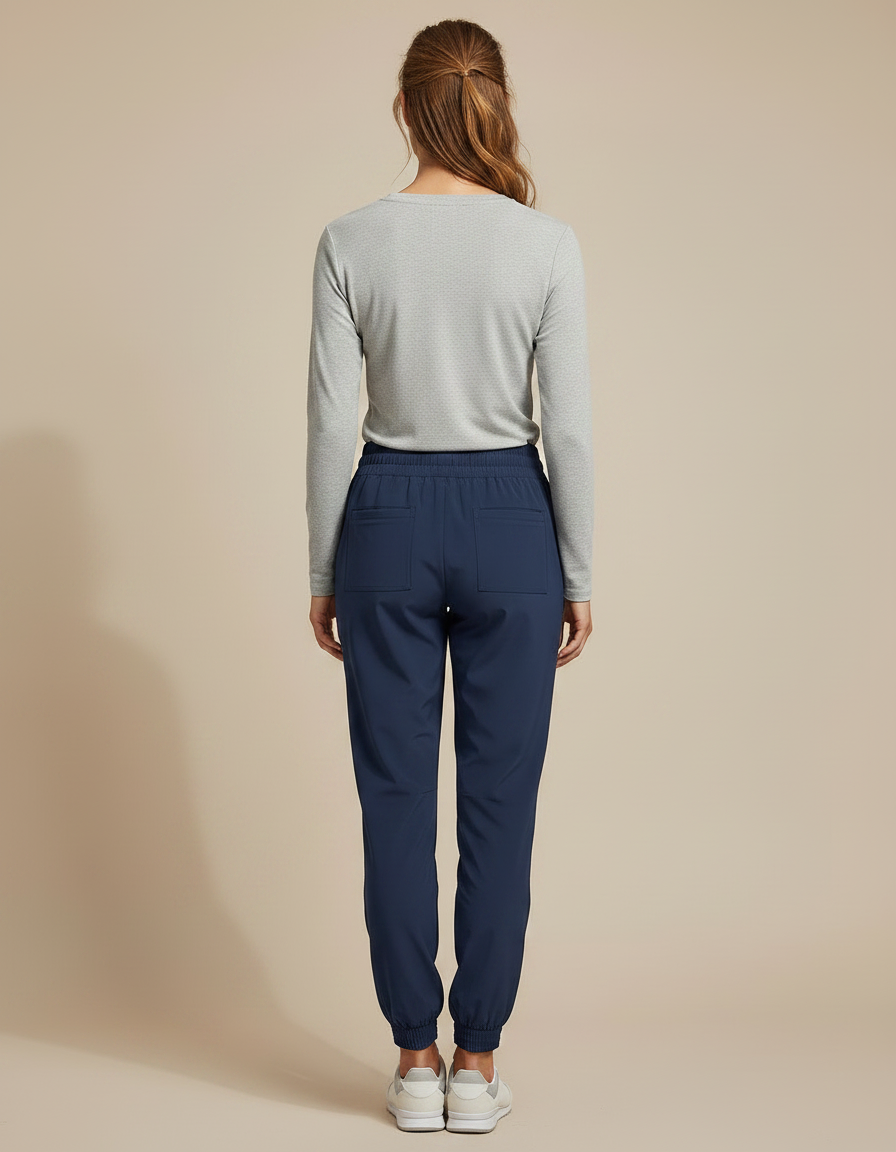 Pantalon Randonnée Femme Léger Respirant Cordon Ajustable - Marine Polyester - vue 2