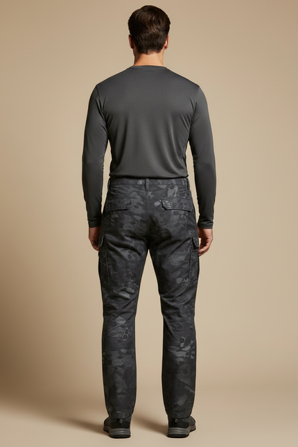 Pantalon Randonnée Camouflage Tactique Homme Multi-Poches Imperméable - Gris Polyester - vue 2