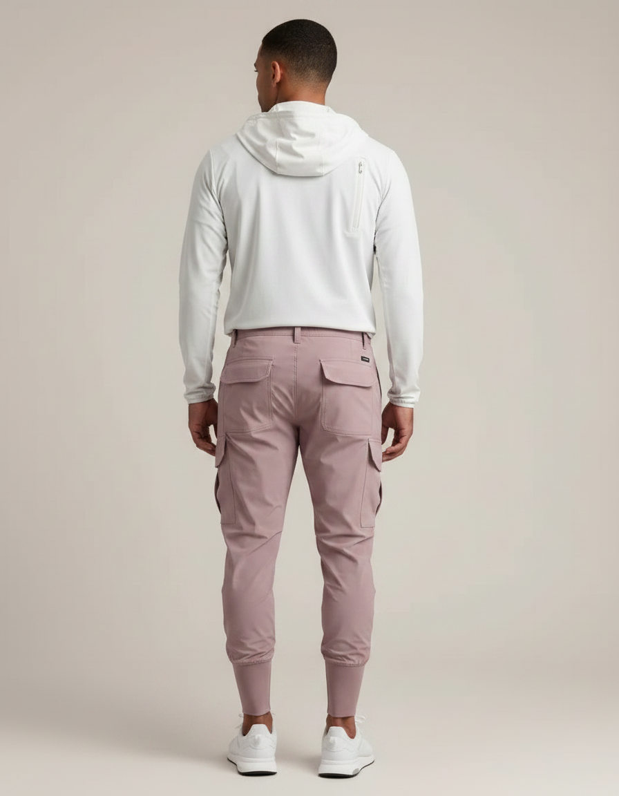 Pantalon Randonnée Rose Cargo Léger Homme Jogger - Polyester - vue 2