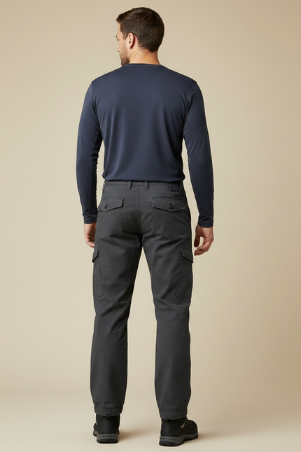 Pantalon Randonnée Gris Cargo Homme Décontracté Robuste - Toile - vue 2