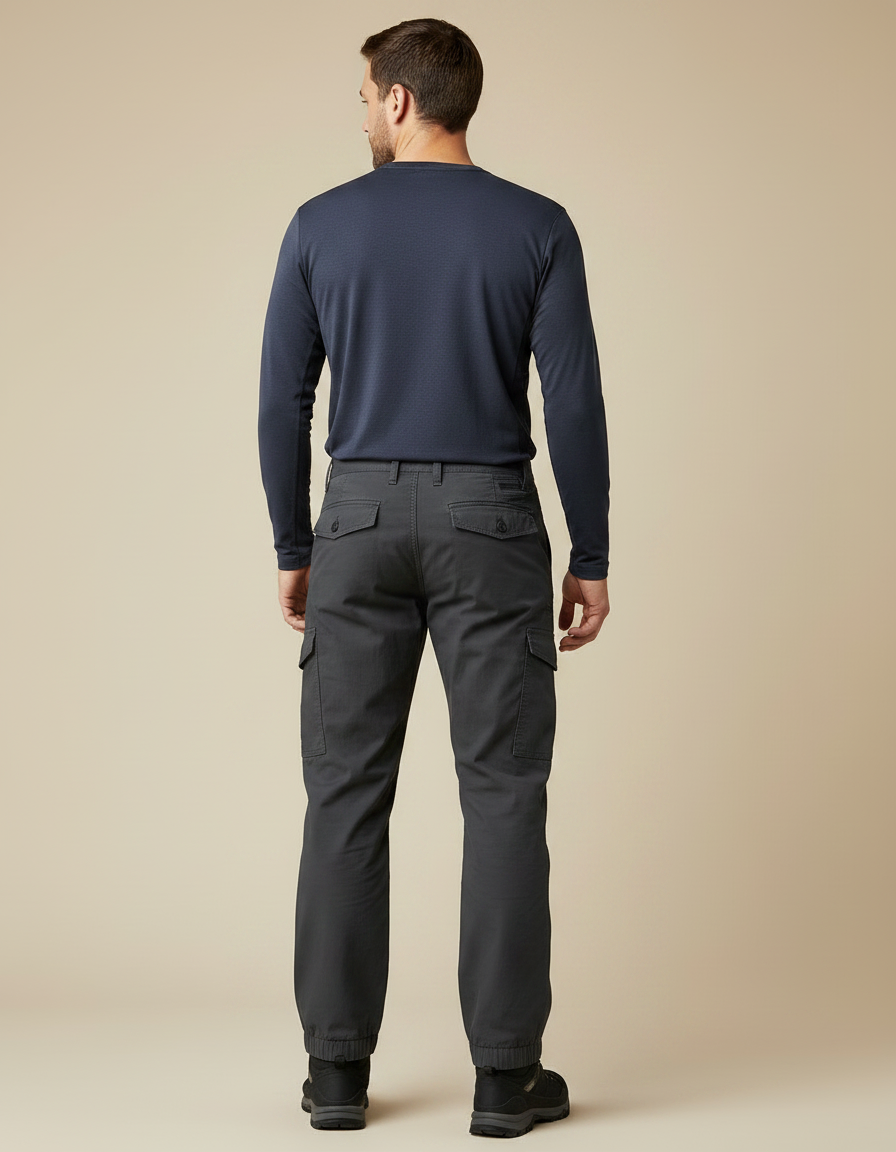 Pantalon Randonnée Gris Cargo Homme Décontracté Robuste - Toile - vue 2