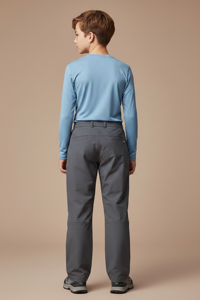 Pantalon Randonnée Gris Imperméable Enfant Coupe Droite - Polyester - vue 2