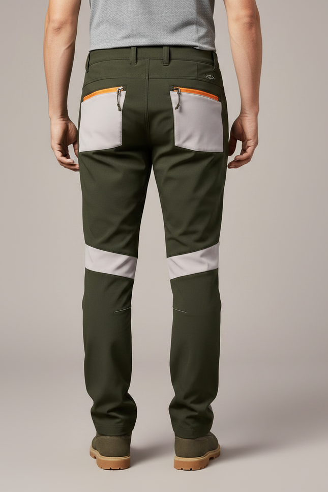 Pantalon Randonnée Vert Bicolore Stretch Homme Léger - Kaki Polyester - vue 2