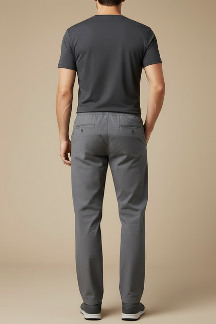 Pantalon Randonnée Gris Coton Ample Décontracté Homme - vue 2