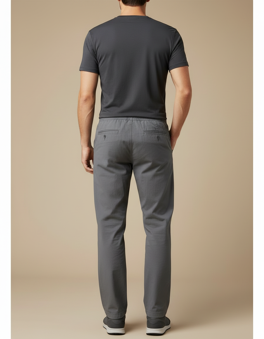 Pantalon Randonnée Gris Coton Ample Décontracté Homme - vue 2