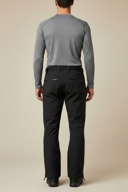 Pantalon Randonnée Noir Imperméable Coupe-Vent Hiver Homme - Polyester - vue 2