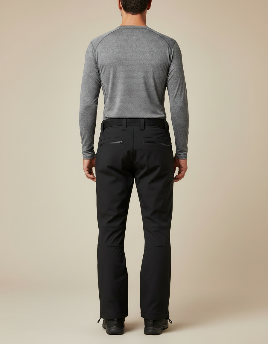 Pantalon Randonnée Noir Imperméable Coupe-Vent Hiver Homme - Polyester - vue 2