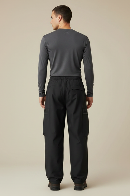 Pantalon Randonnée Noir Cargo Ample Homme Imperméable - Polyester - vue 2