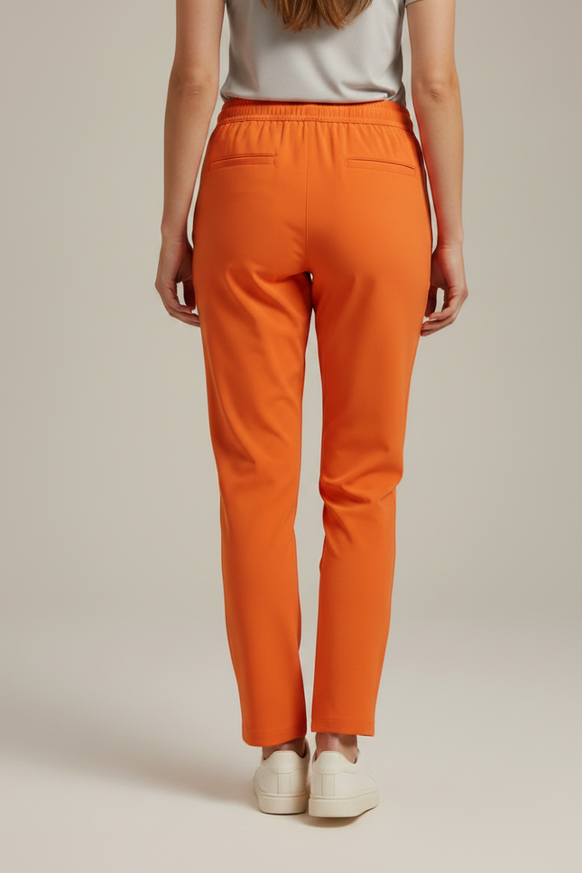 Pantalon Randonnée Orange Fluide Léger Femme Cordon - Polyester - vue 2