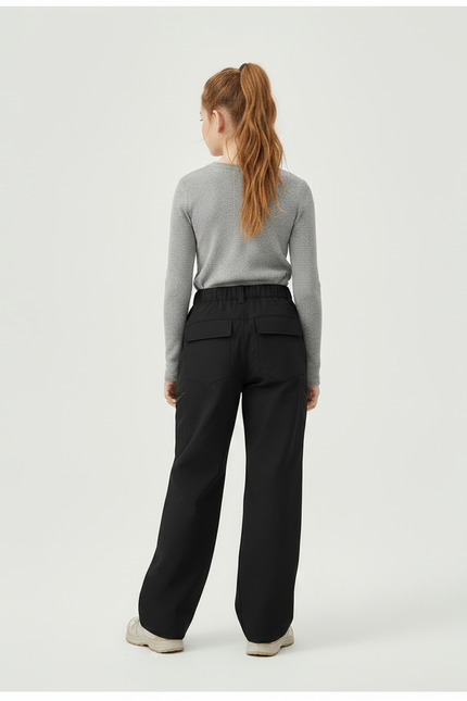 Pantalon Randonnée Noir Ample Zippé Enfant - Polyester - vue 2
