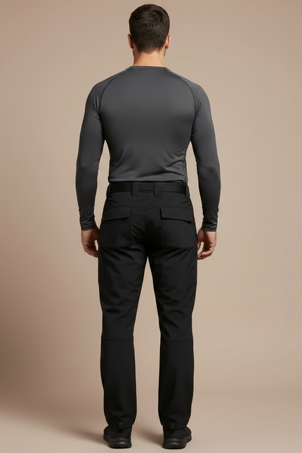 Pantalon Randonnée Noir Homme Élastique Cargo Softshell - Polyester - vue 2