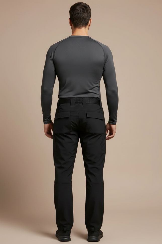 Pantalon Randonnée Noir Homme Élastique Cargo Softshell - Polyester - vue 2
