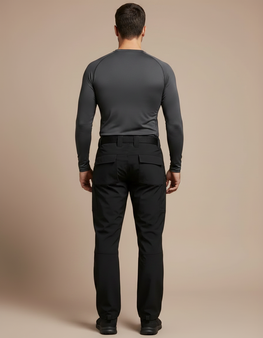 Pantalon Randonnée Noir Homme Élastique Cargo Softshell - Polyester - vue 2