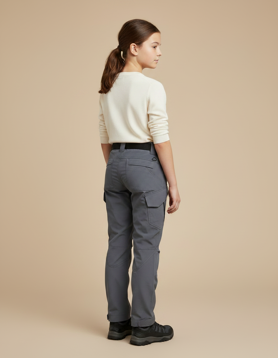 Pantalon Randonnée Gris Cargo Multipoches Uni - Polyester - vue 2