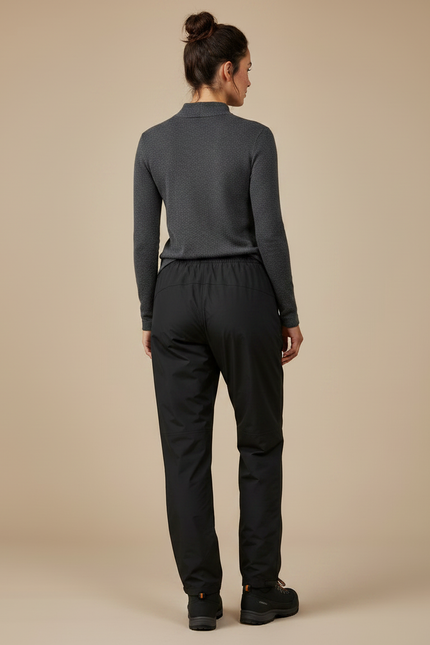 Pantalon Randonnée Noir Imperméable Confortable Coupe Droite - Polyester - vue 2