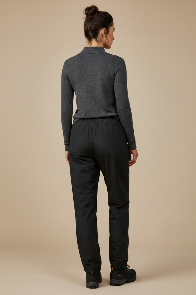 Pantalon Randonnée Noir Imperméable Confortable Coupe Droite - Polyester - vue 2