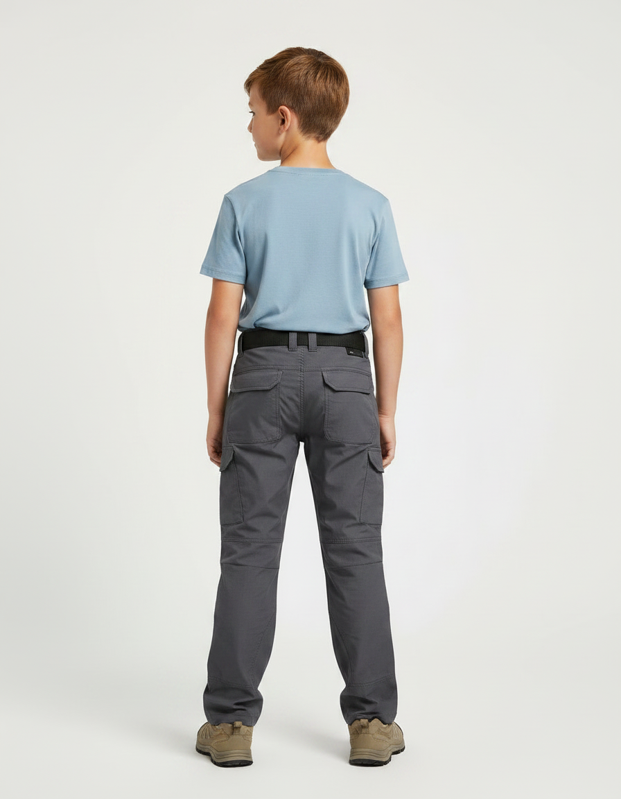 Pantalon Randonnée Gris Enfant Cargo Multipoches Léger - Polyester - vue 2