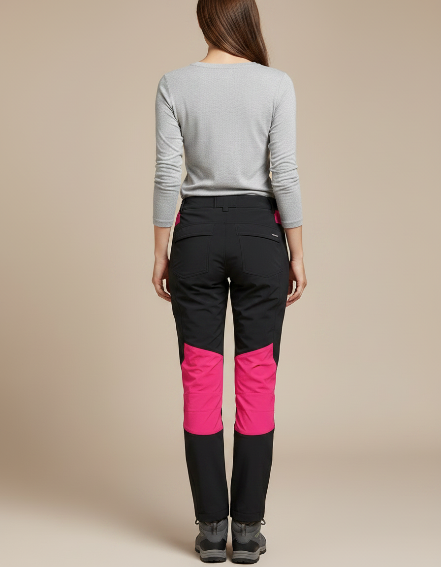 Pantalon Randonnée Noir Rose Extensible Respirant Femme - Multicolore Polyester - vue 2