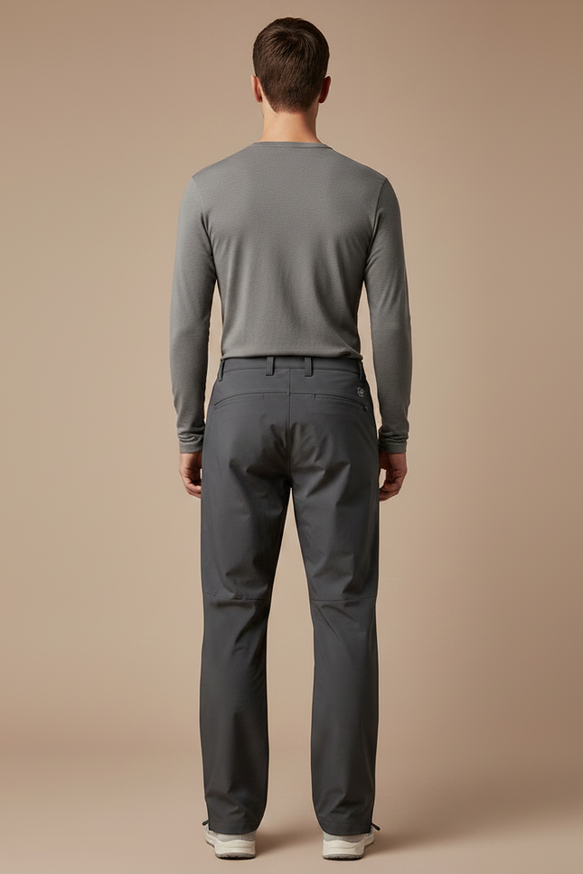Pantalon Randonnée Gris Imperméable Ample Zippé Homme - Polyester - vue 2