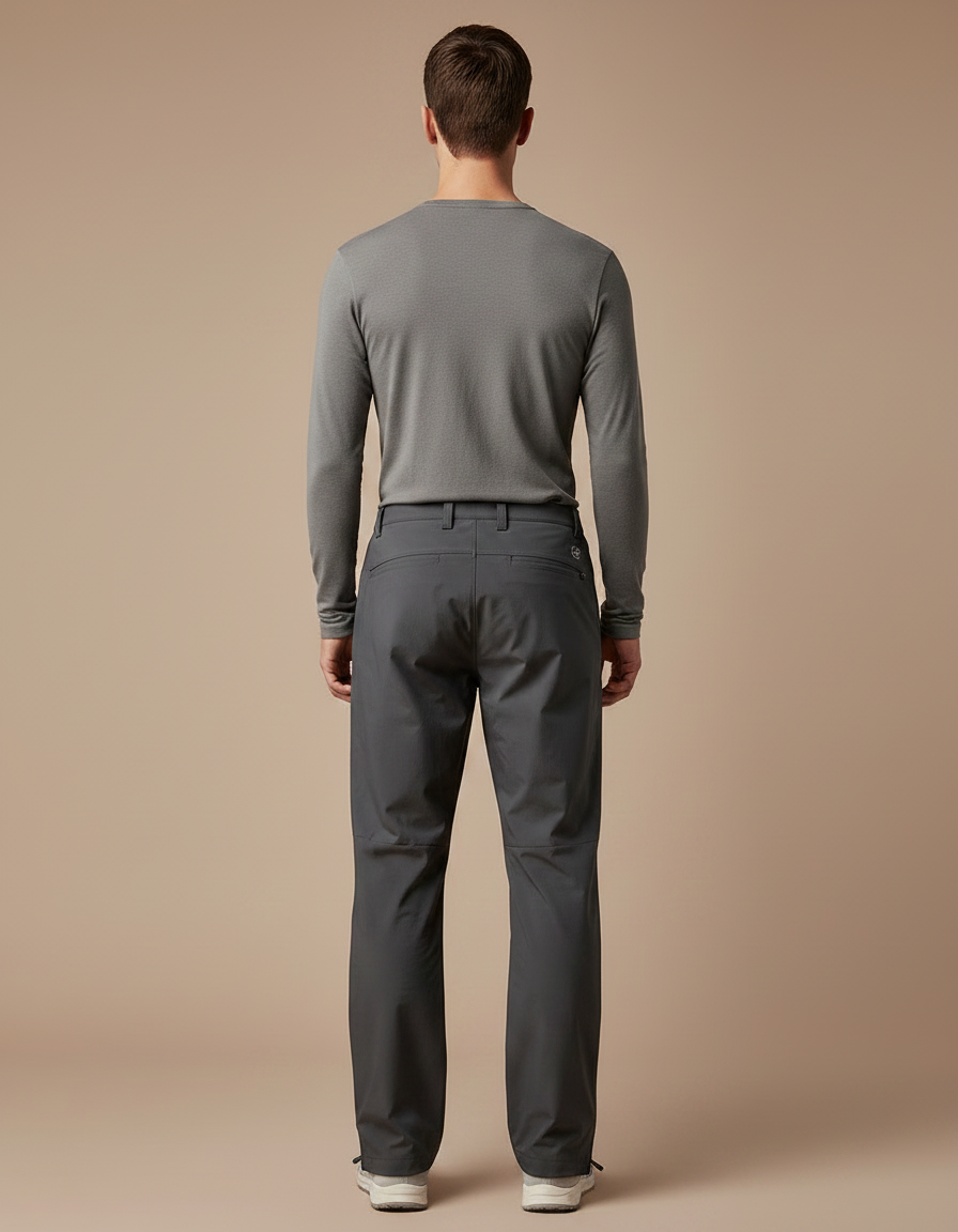 Pantalon Randonnée Gris Imperméable Ample Zippé Homme - Polyester - vue 2
