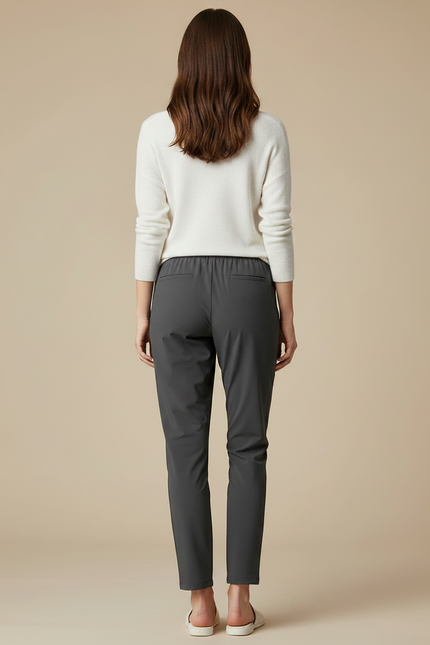 Pantalon Randonnée Gris Uni Fluide Femme Décontracté - Polyester - vue 2