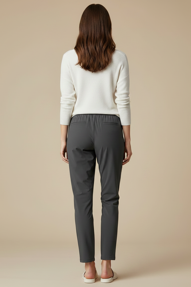 Pantalon Randonnée Gris Uni Fluide Femme Décontracté - Polyester - vue 2